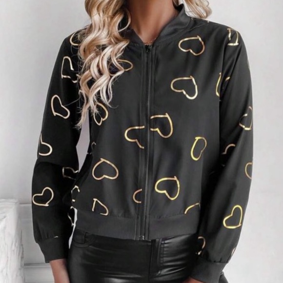 Chic Nation Jackets & Blazers - Heart print spring jacket